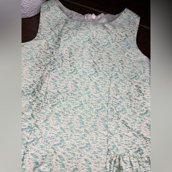 Bonnie Jean sea green and white textured sleeveless dress sz 5 - Picture 3 of 5